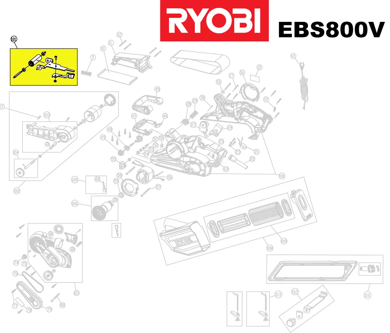 Galet avant réf. 5131030572 Ryobi
